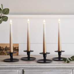 4 Bronze Ombre TruGlow® Remote Control LED Taper Candles - thumbnail 2