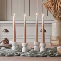 4 Bronze Ombre TruGlow® Remote Control LED Taper Candles