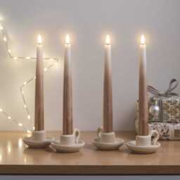 4 Bronze Ombre TruGlow® Remote Control LED Taper Candles - thumbnail 1