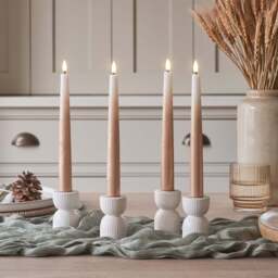 4 Bronze Ombre TruGlow® Remote Control LED Taper Candles - thumbnail 1