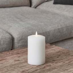 TruGlow® White Chapel Pillar Candle 15cm With Remote Control