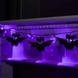 10 Wooden Bat Halloween Fairy Lights - thumbnail 2