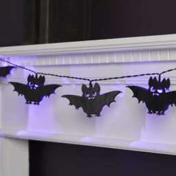 10 Wooden Bat Halloween Fairy Lights - thumbnail 1