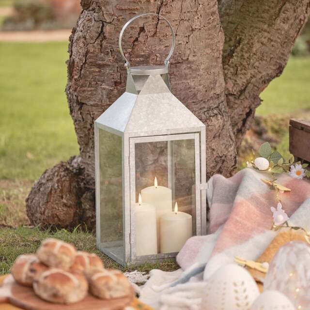 Hayle Large Metal Outdoor Lantern with TruGlow® Candle Trio and Remote Control - image 1
