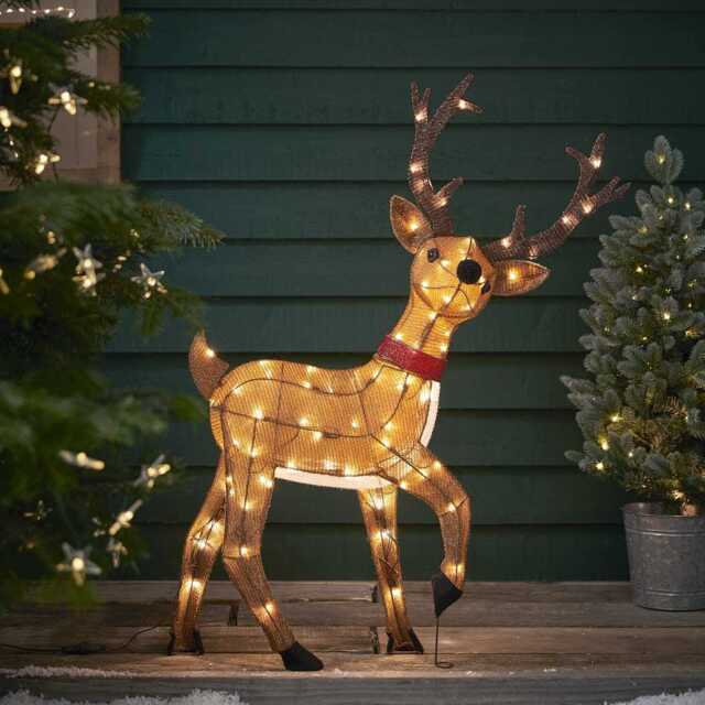 1m Reindeer Battery Operated Light Up Christmas Figure - image 1