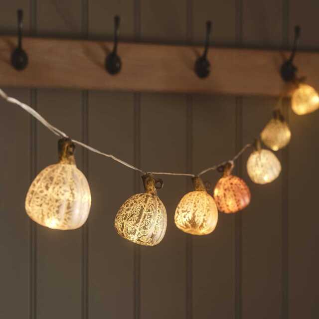 8 Glass Pumpkin LED String Lights - image 1