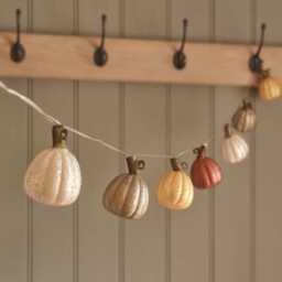 8 Glass Pumpkin LED String Lights - thumbnail 2