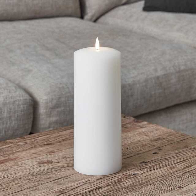 TruGlow® White Chapel Pillar Candle 25cm - image 1