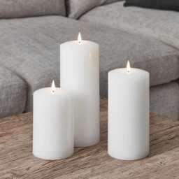 TruGlow® White Chapel Pillar Candle 25cm - thumbnail 2