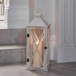 Folkestone Large Wooden Lantern with TruGlow® Candle - thumbnail 2