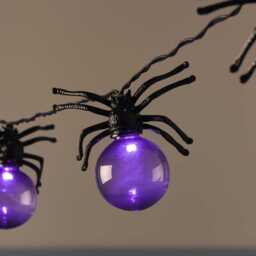 10 Spider Purple LED Halloween Battery Festoon Lights - thumbnail 2