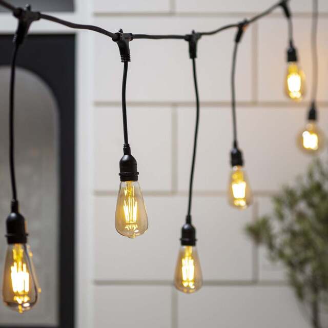 Ingenious Connect 10 Squirrel Cage Bulb Festoon Light Bundle Staggered Drop - image 1