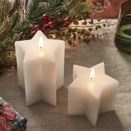 TruGlow® White Star Christmas Candle Duo With Remote Control - thumbnail 1