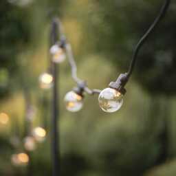 Pro Connect 15m 30 Warm White Connectable Festoon Lights with Clear Cap Black Cable - thumbnail 1