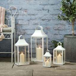 59cm Albury White Garden Lantern with TruGlow® Candle - thumbnail 2