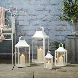 59cm Albury White Garden Lantern with TruGlow® Candle - thumbnail 2