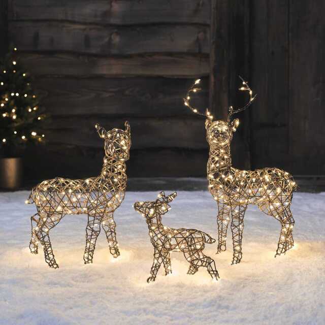 56cm Mini Studley LED Light Up Reindeer Family - image 1
