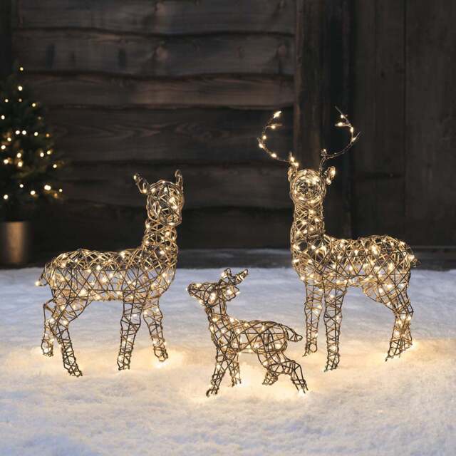 56cm Mini Studley LED Light Up Reindeer Family - image 1