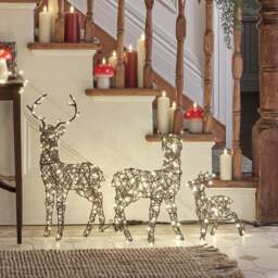 56cm Mini Studley LED Light Up Reindeer Family - thumbnail 2