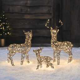 56cm Mini Studley LED Light Up Reindeer Family - thumbnail 1