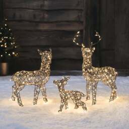 56cm Mini Studley LED Light Up Reindeer Family - thumbnail 1