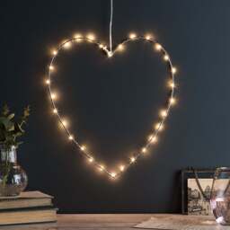 34cm Rose Gold Osby Fairy Light Heart - thumbnail 1