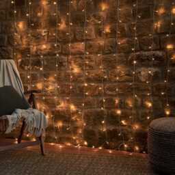 Dual Colour LED Warm White & White Curtain Lights With Remote Control 2m x 2m