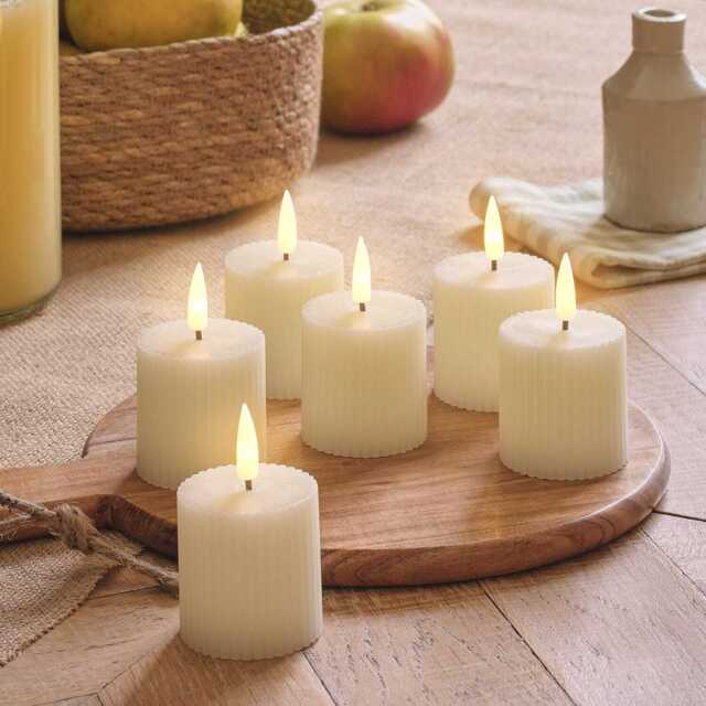 6 TruGlow® Ivory LED Votive Candles with Remote Control - image 1