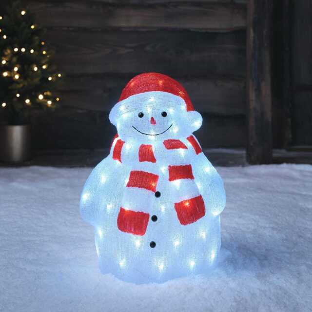 46.5cm Snowman with Hat and Scarf LED 3D Acrylic Figure - image 1