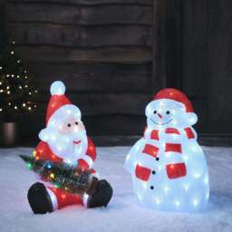 46.5cm Snowman with Hat and Scarf LED 3D Acrylic Figure - thumbnail 2
