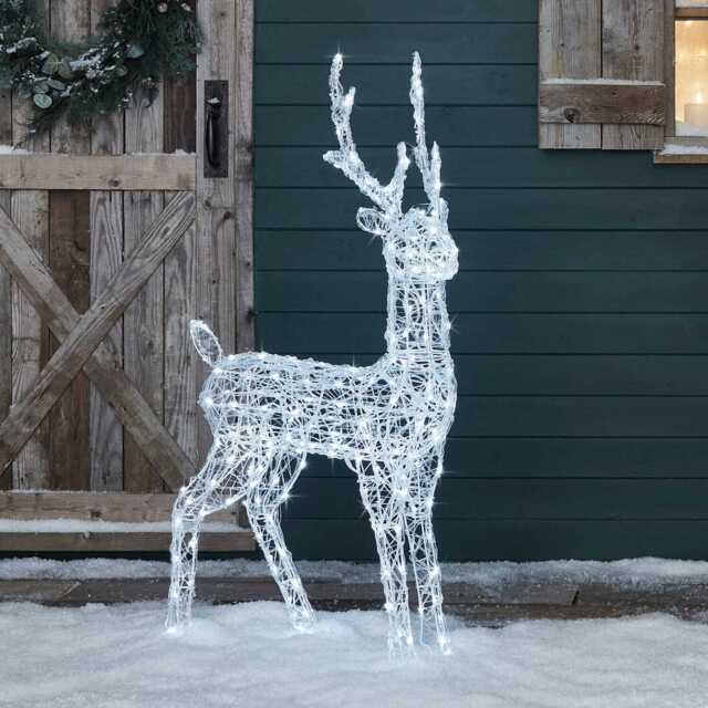 1.2m Swinsty Acrylic Stag Light Up Reindeer - image 1