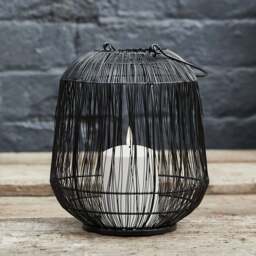 Antonio Large Black Garden Lantern with TruGlow® Candle - thumbnail 2