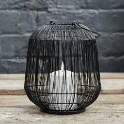 Antonio Large Black Garden Lantern with TruGlow® Candle - thumbnail 2