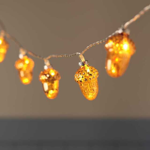 10 Glass Acorn LED Fairy Lights - image 1