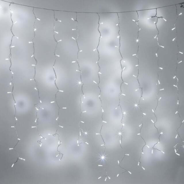Core Connect 2m x 2m 192 White Connectable Curtain Lights Clear Cable - image 1