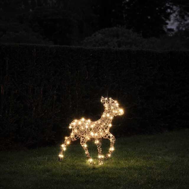 60cm Dual LED Studley Rattan Fawn Light Up Reindeer - image 1