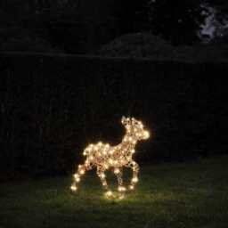 60cm Dual LED Studley Rattan Fawn Light Up Reindeer - thumbnail 1