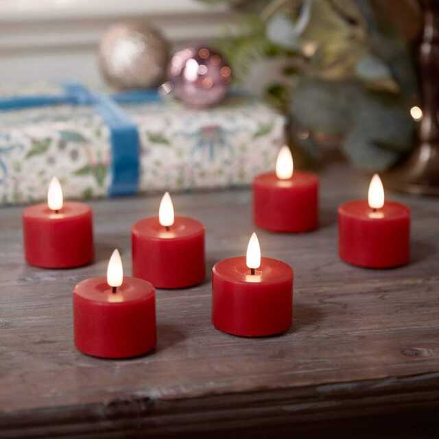 6 TruGlow® Red LED Votive Candles With Remote Control - image 1