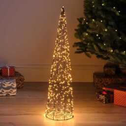 80cm Warm White Micro LED Wire Cone - thumbnail 1