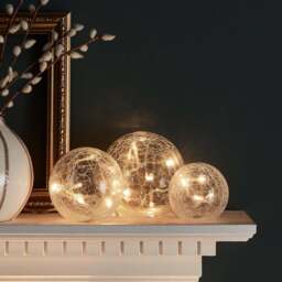3 Clear Glass Fairy Light Orbs - thumbnail 2