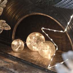 3 Clear Glass Fairy Light Orbs - thumbnail 2