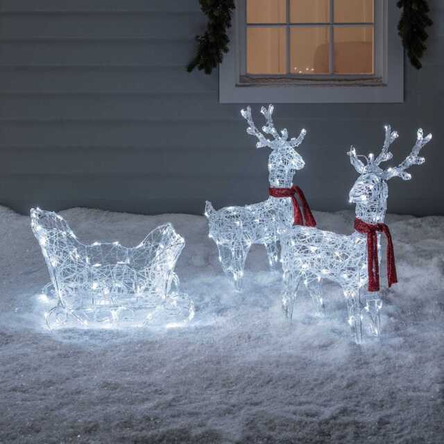 68cm Reindeer & Sleigh Battery Christmas Figure - image 1
