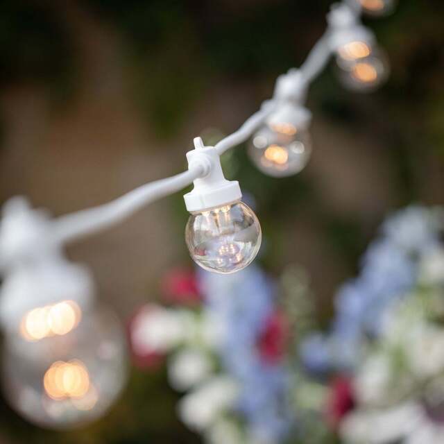 Pro Connect 40m 80 Warm White Connectable Festoon Lights Clear Cap WhiteCable - image 1