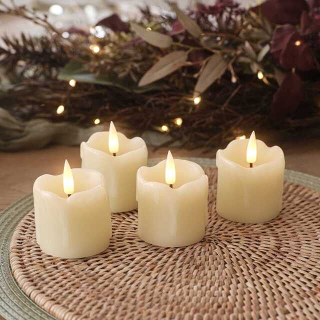 4 TruGlow® Dripping Wax LED Votive Candles - image 1