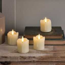 4 TruGlow® Dripping Wax LED Votive Candles - thumbnail 2
