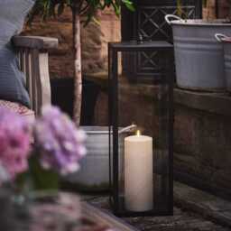 Bowen Black Garden Lantern Duo with TruGlow® Candles - thumbnail 2