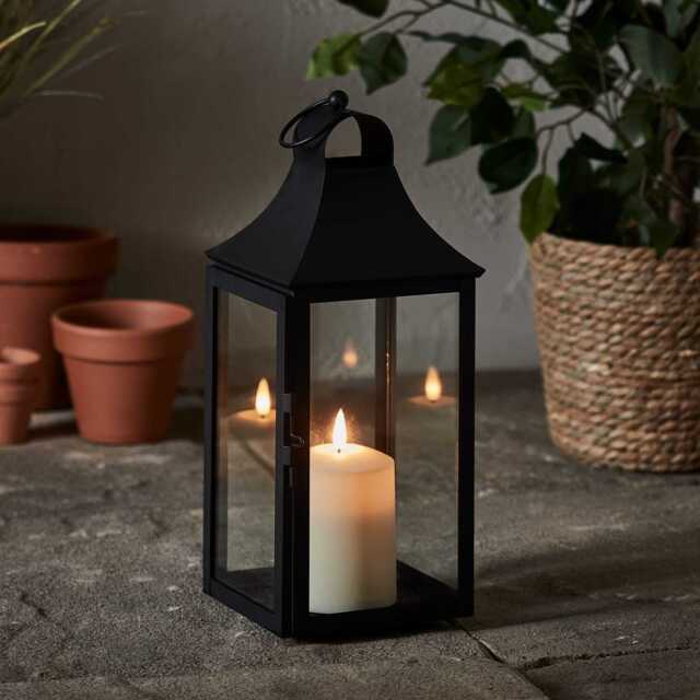 34cm Albury Black Garden Lantern with TruGlow® Candle - image 1