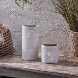 Ceramic Cut Out Solar Lantern Duo - thumbnail 2