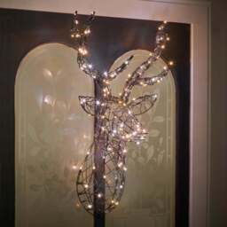 80cm Harlow Rattan Stag's Head Dual Colour LED Wall Light - thumbnail 2