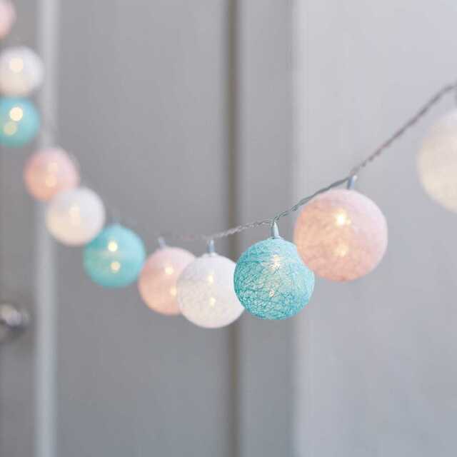 20 Pastel Cotton Ball Fairy Lights - image 1